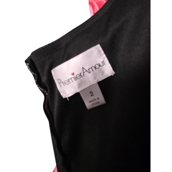 High Low Floral Dress Women's Size 2 Pink Red Black Roses Coquette WhimsyGoth - Picture 4 of 12